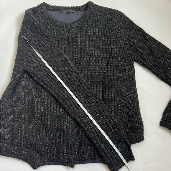Anthropologie Silvian Heach Women’s Size M Black Wool Blend Cardigan Sweater - Picture 7 of 11